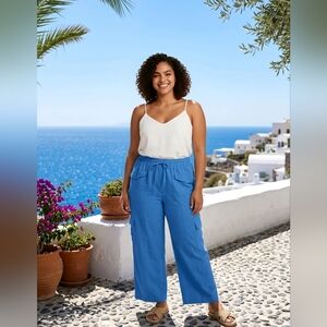 Sienna Sky Blue Pull-On Cargo Pants